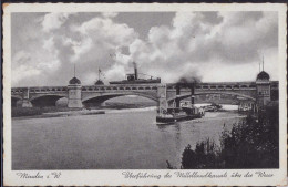 Gest. W-4950 Minden Mittellandkanal Brücke über Die Weser, Feldpost 1940 - Minden