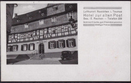 Gest. W-5428 Nastätten Hotel Gasthaus Zur Alten Post 1941 - Lahnstein