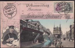 Gest. W-5600 Barmen Postanwewisung 1906 - Wuppertal