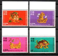 China Chine : (31) 1998 Hong Kong - Année Du Tigre SG915/8** - Unused Stamps