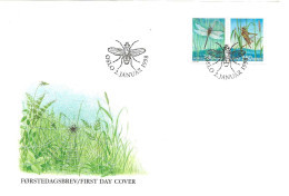 Norway Norge 1998 : Insects, Dragon-Fly And Grasshopper- 1275 - 1276  FDC - Cartas & Documentos