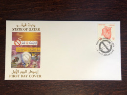 QATAR FDC COVER 2003 YEAR SMOKING TOBACCO HEART HEALTH MEDICINE STAMPS - Qatar