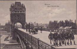 Gest. W-6520 Worms Neue Rheinbrücke Militär Feldpost 1918 - Worms