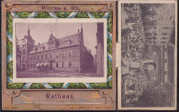 Gest. W-6520 Worms Rathaus Leporellokarte 1905, EK 1,3 Cm - Worms