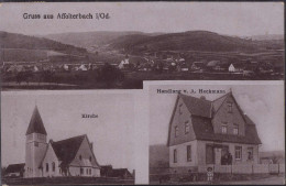 Gest. W-6948 Affolterbach Handlung Heckmann Kirche 1913 - Weinheim