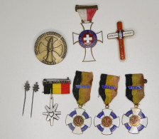 Militaria-insigne_Pélérinage_BE_FR_NL_CH_lot De 9 Médailles De Pélérinage Militaire_lot 01 - Belgien