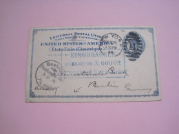 USA Postcarte 1890 To Germany - Oblitérés