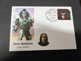 26-3-20234 (4 Y 8) Kiss (music Band) With KISS OZ Stamp (Gene Simmons) - Música