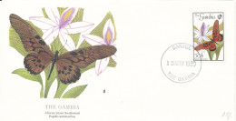 Gambia FDC 15-5-1989  BUTTERFLY With Cachet - Gambia (1965-...)