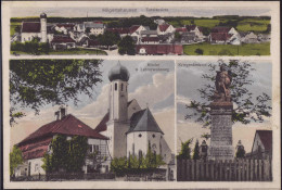 Gest. W-8891 Hilgertshausen Kriegerdenkmal Kirche 1926 - Aichach