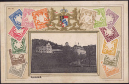 Gest. W-8908 Krumbad Teil Des Ortes Briefmarken-Prägekarte 1908 - Augsburg