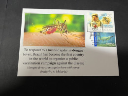 26-3-2024 (4 Y 8) Spike In Dengue Fever In Brazil, National Public Vaccinatinon Campaign (Red Cross Malaria Stamp) - Maladies