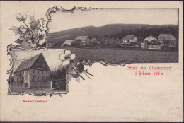 Gest. Thomasdorf Martins Gasthaus 1913, Briefmarke Entfernt - Schlesien