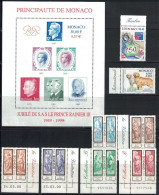 MONACO - ENSEMBLE DE TIMBRES ET BLOCS DE L'ANNEE 1999 A 2001 - NEUF - FACIALE 79€ - Neufs