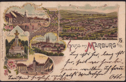 Gest. Marburg Hauptplatz Burgplatz 1902, Briefmarke Entfernt - Slovénie