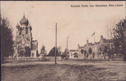 Gest. Brest-Litowsk Russ. Gymnasium Kirche Feldpost 1916 - Weißrussland