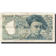 France, 50 Francs, Quentin De La Tour, 1991, TB, Fayette:67.17, KM:152e - 50 F 1976-1992 ''quentin De La Tour''