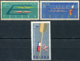 POLAND - 1961 - SET OF 3 STAMPS MNH ** - 6th European Canoe Championships - Unused Stamps