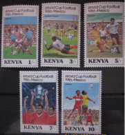 KENYA ~ 1986 ~ S.G. NUMBERS 379 - 383, ~ FOOTBALL. ~ MNH #03349 - Kenya (1963-...)