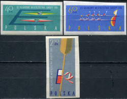 POLAND - 1961 - SET OF 3 STAMPS MNH ** - 6th European Canoe Championships - Unused Stamps