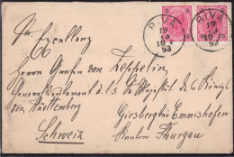 Briefumschlag Aus Riva 1893 Adressiert An Graf Ferdinand Zeppelin In Schloß Girsberg Thurgau - Other & Unclassified