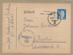 Gest. Feldpost WK II Päckchenadresse 1943 FP 18063 - Andere & Zonder Classificatie