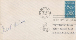 Gest., Brief USA Olympische Spiele 1960, Orig. Autogramm Eiskunstlauf-Olympiasiegerin Carol Heiss - Andere & Zonder Classificatie