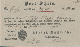 Gest. Postschein 5 Stck. Waldenburg 1848-1852 - Sonstige & Ohne Zuordnung