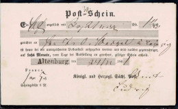 Gest. Postschein 6 Stck. Altenburg 1857-1861 - Other & Unclassified