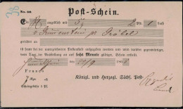 Gest. Postschein 2 Stck. Hummelshain 1864/1865 - Other & Unclassified