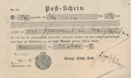 Gest. Postschein Frauenstein 1863 - Sonstige & Ohne Zuordnung