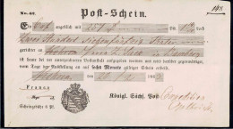 Gest. Postschein Kohren 1863 - Other & Unclassified