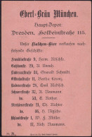 *, Brief Stadtpost Hansa Dresden GSK Reklame Firma Eberl-Bräu, Bug 3cm - Other & Unclassified