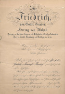 Bestallungsurkunde Für Pfarrer Bracht In Wörlitz Für Gnetsch, Orig. Autograph Friedrich Herzog Von Anhalt, Dessau 11.5.1 - Zonder Classificatie