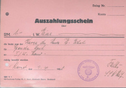 Auszahlungsschein L/35 SS-Standarte 1938 - Unclassified