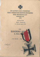 Besitzzeugnis EK II. Klasse WK II Nebst Orden 1943, Dabei Noch Besitzzeugnis Verwundetenabzeichen In Silber, Schulentlas - Ohne Zuordnung