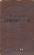 Mitgliedsausweis Deutscher Bauarbeiterverband 1917-1925, Leipzig, Viele Versch. Beitragsmarken - Non Classés