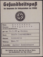 Gesundheitspaß Des Hauptamtes Für Volksgesundheit Der NSDAP - Non Classés