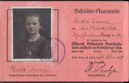 Schülerausweis Freiberg 1928 - Non Classés