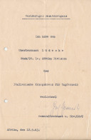 Vorläufiges Verleihungszeugnis Italienisches Kriegskreuz Für Tapferkeit Afrika 1943 Orig. Autograph Generalleutnant Theo - Non Classificati