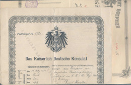 Reisepass Eines Bayrischen Leutnants Ausgestellt Vom Deutschen Konsulalt Kairo 1907 Sowie Reisepassdokument Ägypten, Bit - Unclassified