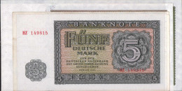 DDR 5, 10, 20, 50 Mark Von 1948 1x 5 Mark 1955, Erh. I, Jeweils Billigste Sorte - Sonstige & Ohne Zuordnung