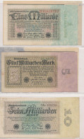 DR 6 Geldscheine 10.9.1923 Von 500.00 TM- 10 Milliarden - Autres & Non Classés