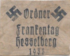 Armbinde III. Reich Ordner Frankentag Hesselberg 1938 - Other & Unclassified