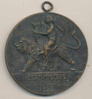 Medaille 1. Sängerbundesfest Dresden 1925 Br D 60mm - Otros & Sin Clasificación