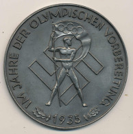 Plakette Im Jahre Der Olympischen Vorbereitung 1935, Für Besondere Verdienste Um Die Olympiade, Deschler D 80mm - Other & Unclassified