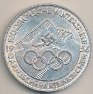 Plakette IV. Olympische Winterspiele Garmisch-Partenkirchen 1936, Weißmetall D 60mm - Other & Unclassified