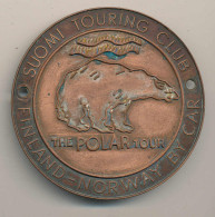 Plakette Suomi Touring Club, The Polar Tour Finland-Norway By Car, D 65mm , Cu - Andere & Zonder Classificatie