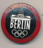Tragbare Plakette Olympiade Berlin 1936 Filmabteilung, Aussenring Rot Emailliert D 40mm - Andere & Zonder Classificatie
