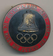 Tragbare Plakette Olympiade Berlin 1936 Ich Rufe Die Jugend Der Welt, Innen Schwarz Emailliert D 40mm - Autres & Non Classés
